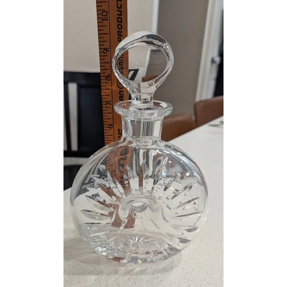 Atlantis Decanter Clear Crystal Sunburst Donut Shape with Stopper